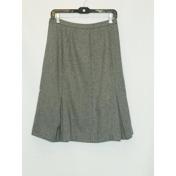eddie bauer‎ wool Blend Skirt mid length   size 8 pleated gray - Picture 1 of 7